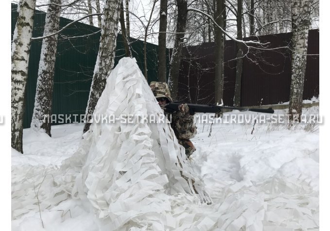 Маскировочная сеть Снег 3х6 м без антипирена – купить по цене 4400 руб. в интернет-магазине в городе Краснодар картинка 2